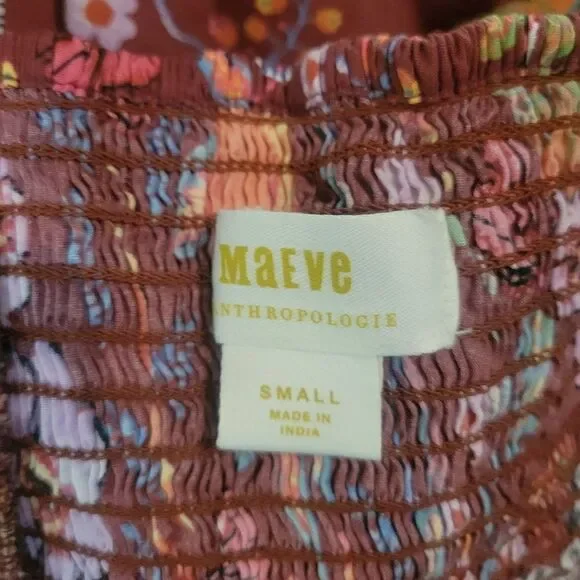 Anthropologie Maeve Ruffled Floral Zebra Print Top Size Small - Picture 7 of 8